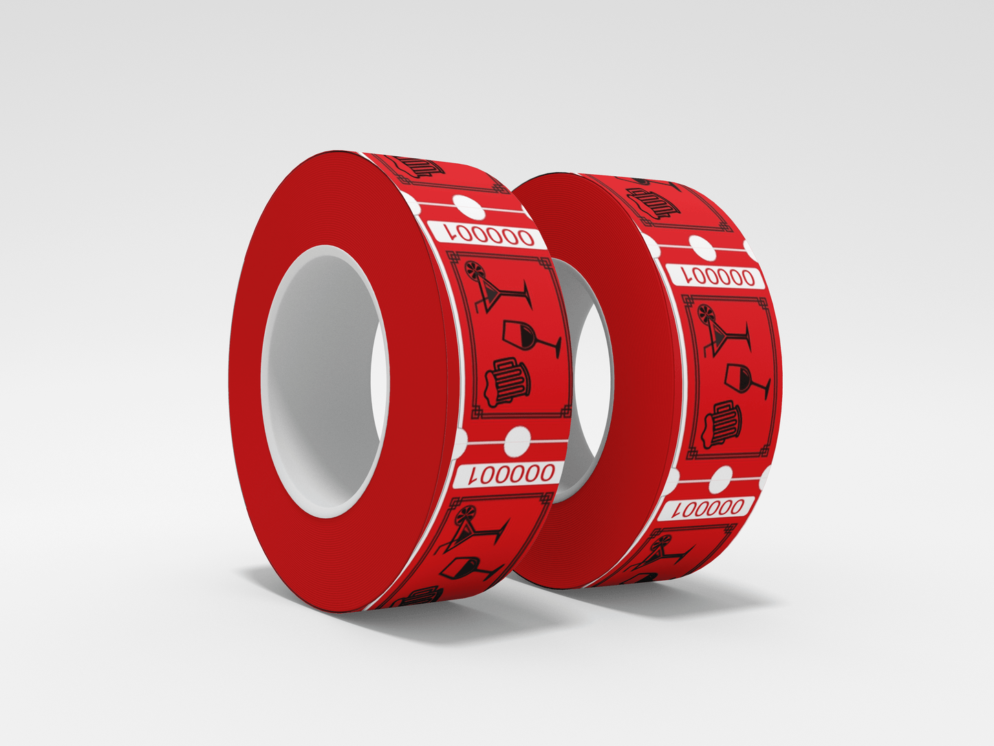 Drink Tickets Roll 1000 X 1 Tickets JM Band EU 1 Drinks Roll - Red