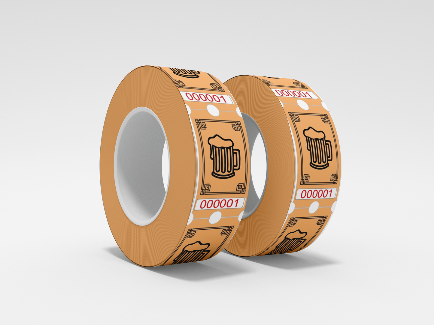Drink Tickets Roll 1000 X 1 Tickets JM Band EU 1 Beer Roll - Orange