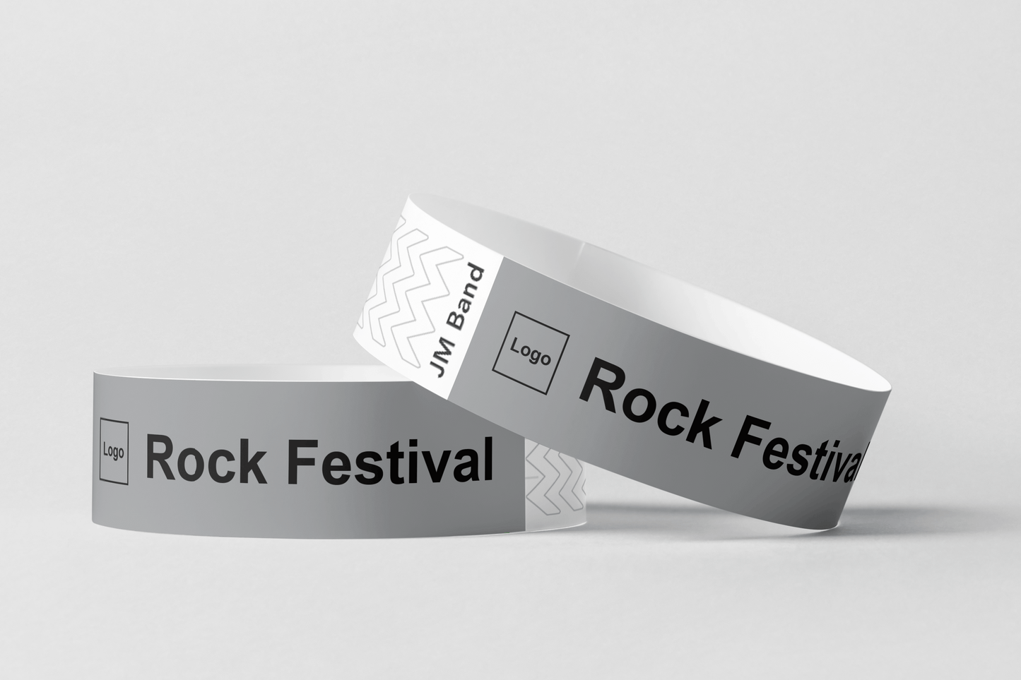Paper Wristband - Black Print Paper wristbands JM Band EU 10 Gray