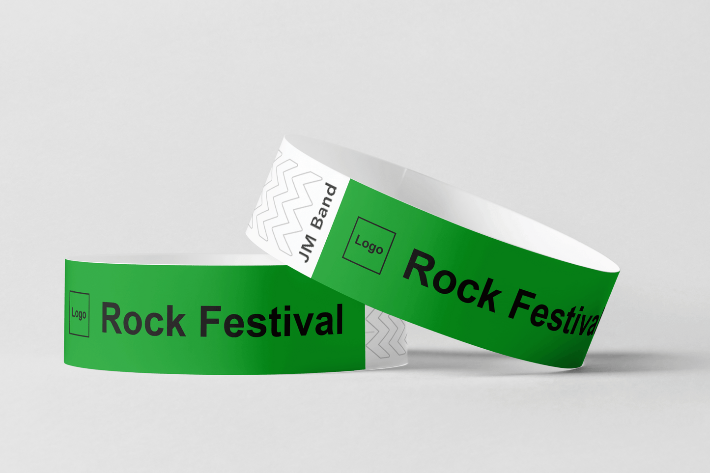 Paper Wristband - Black Print Paper wristbands JM Band EU 10 Dark Green