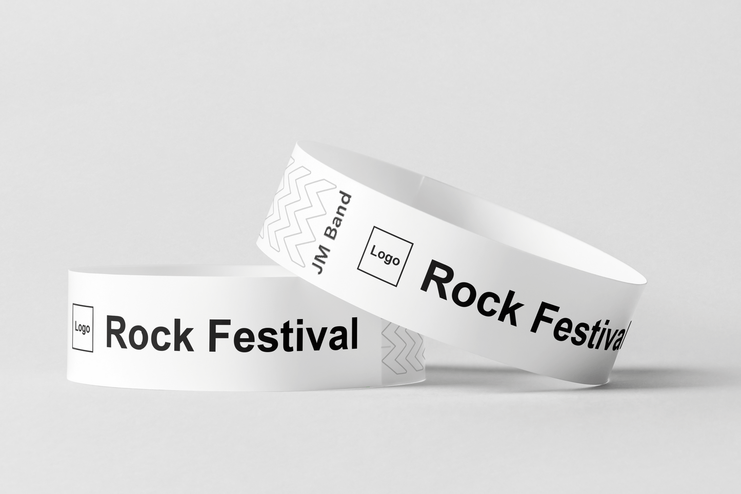 Paper Wristband - Black Print Paper wristbands JM Band EU 10 White