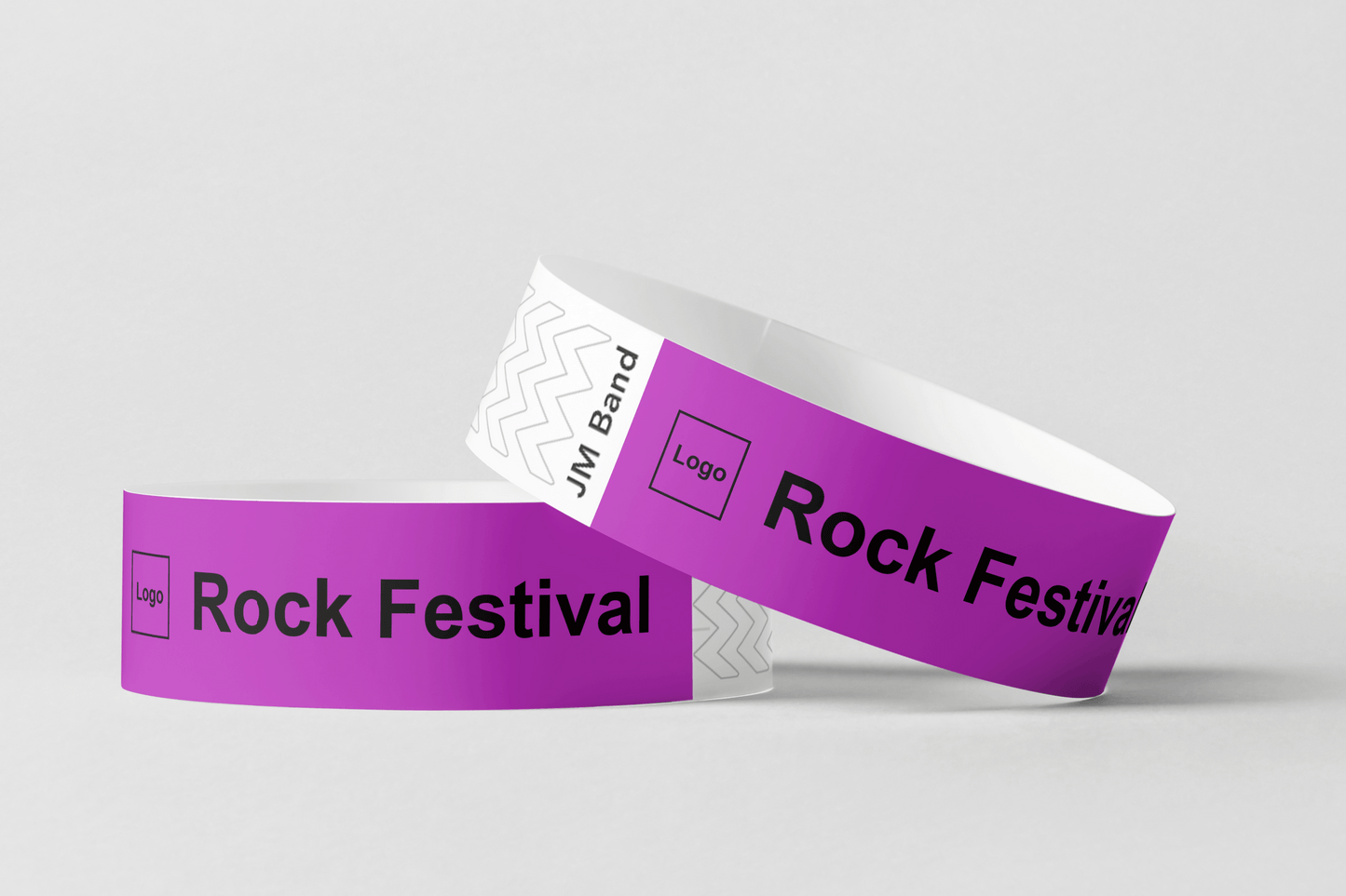 Paper Wristband - Black Print Paper wristbands JM Band EU 10 Purple
