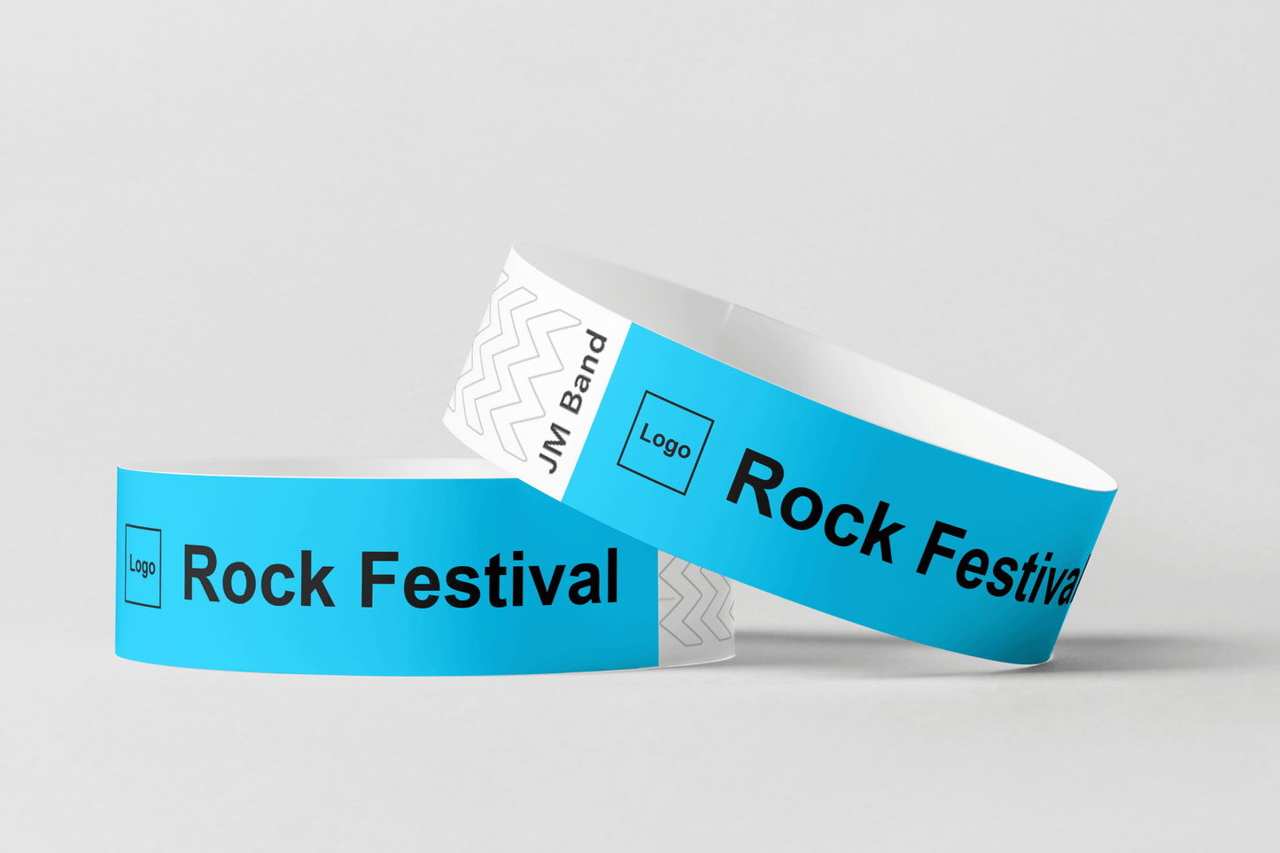 Paper Wristband - Black Print Paper wristbands JM Band EU 10 Blue