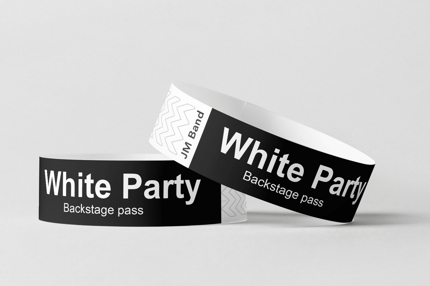 Paper Wristbands - White Print Paper wristbands JM Band EU