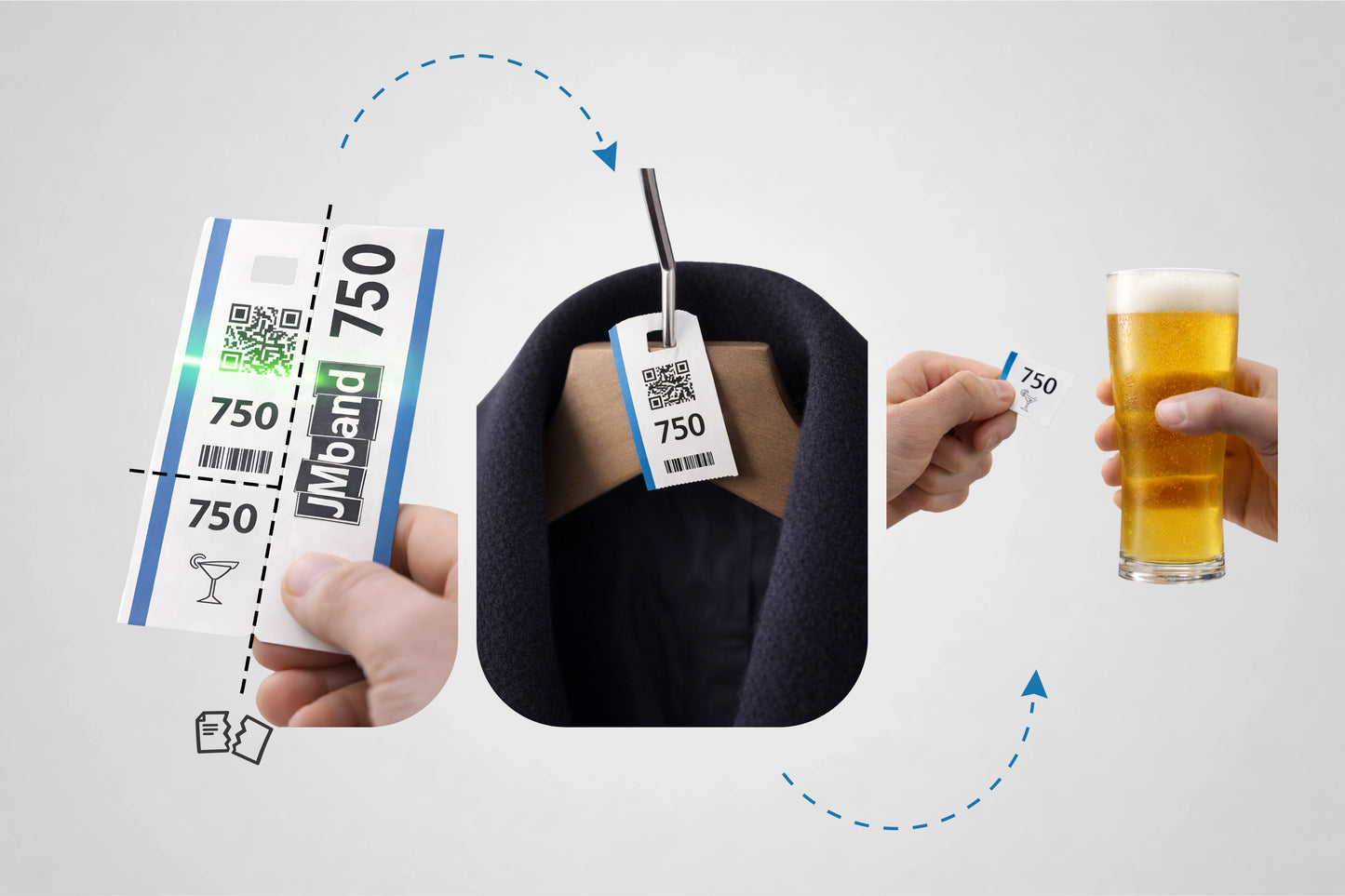 Εισιτήρια βεστιάριου 3 τεμαχίων με εκτύπωση