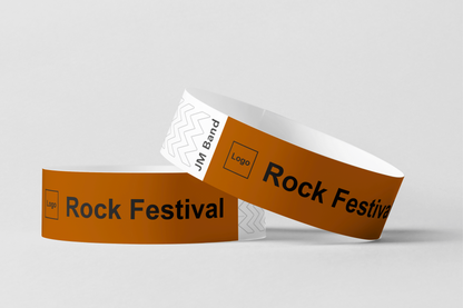 A photo of Printed paper wristbands from JM Band®. Purchase Paper wristbands in Brown here.